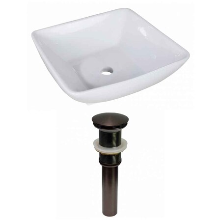 American Imaginations 16.5-in. W Above Counter White Vessel Set For Deck Mount Drilling AI-31364